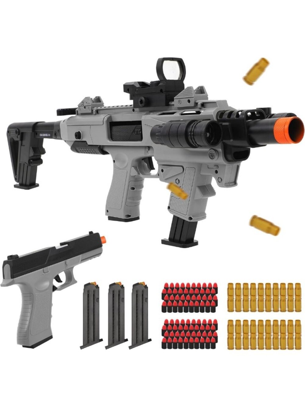 Soft Bullet Toy Gun with Shell Ejecting, 80 Soft Bullets & 40 Shells, Realistic